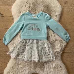 "Let it Snow" Fleece & Tutu Skirt Dress